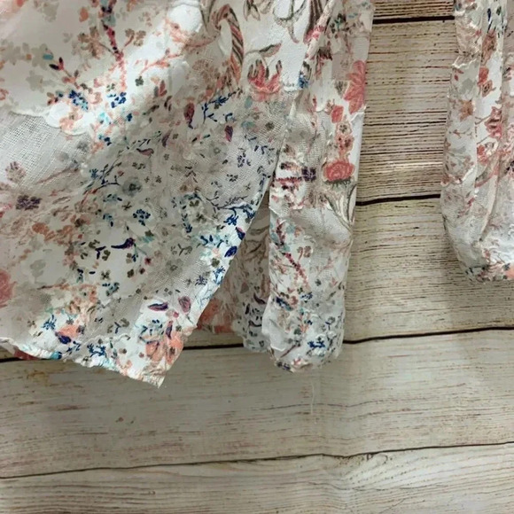 T Tahari Cierra Floral Print Blouse Split Neck - Picture 7 of 12